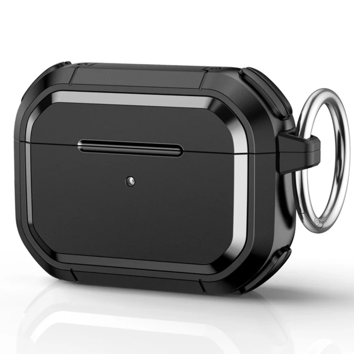 For Apple Airpods /1/2//3/Pro/Pro-2 Case All Model Cover with Keychain TPU Black Second Generation Wireless Charging Case Replacement