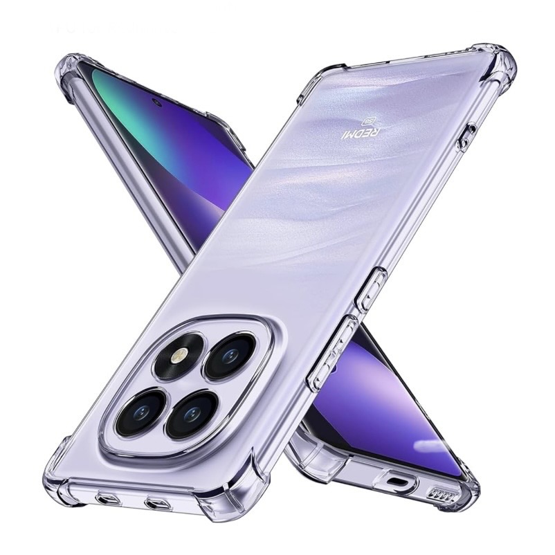 Redmi Note 15 (4G) (5G) Transparent Mobile Back Case Offers a Shockproof Design With Protective Edges Around the Camera, Ensuring Durability and Safety, Made from Crystal-Clear, Soft TPU Silicone