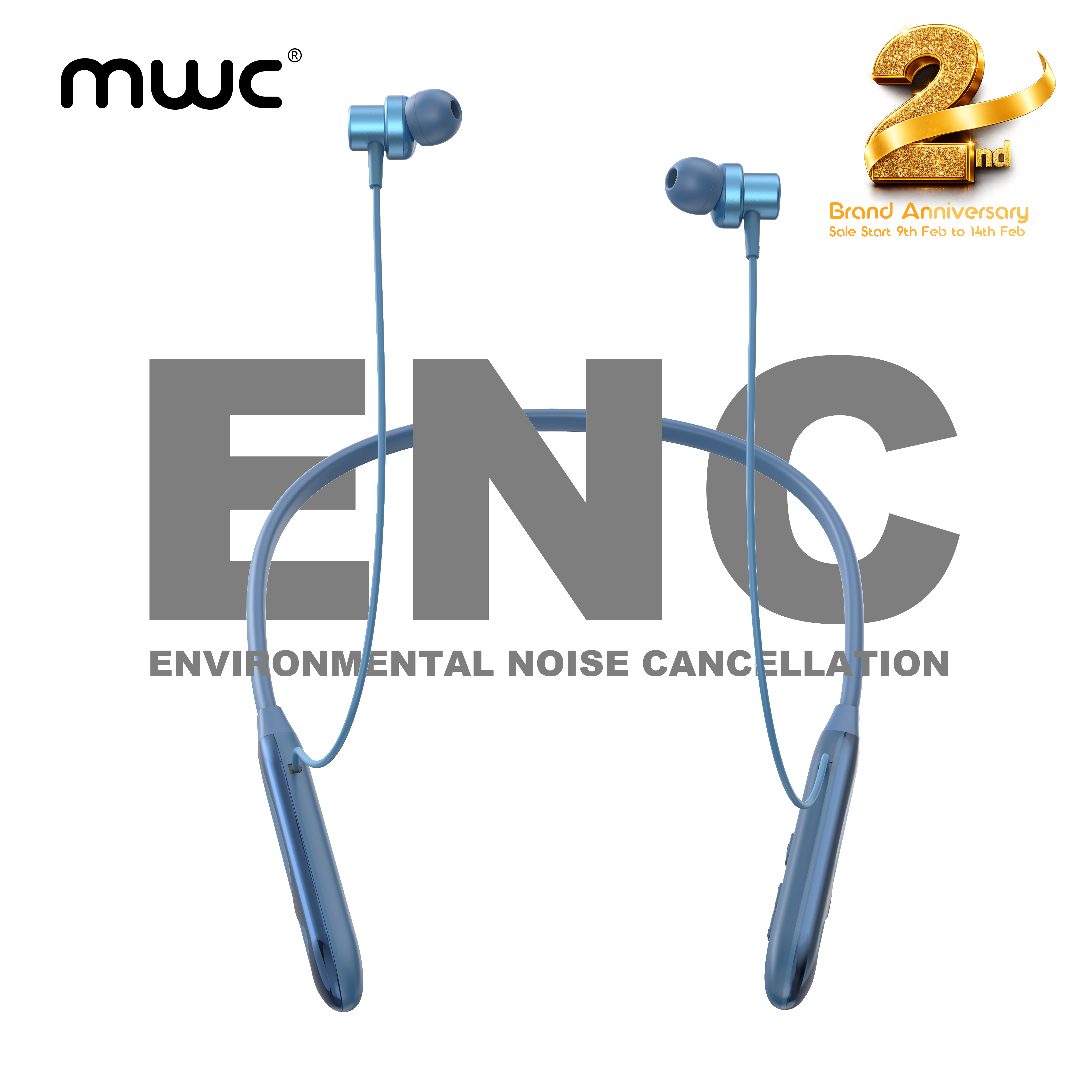 MWC BT BOOM 2 Bluetooth 5.3 Neckband With 10mm Driver