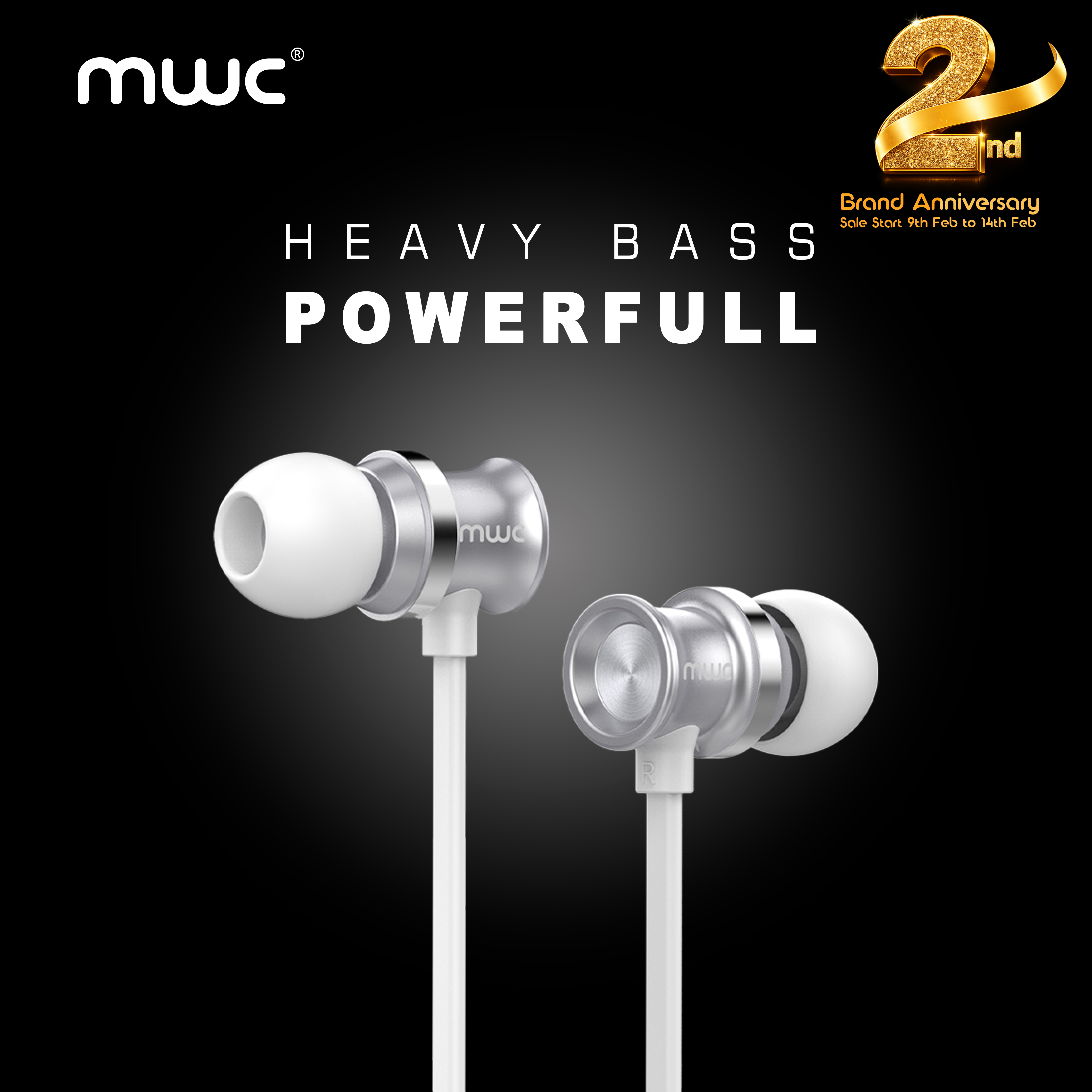 MWC MEP01 3.5mm Wired Earphones With 10mm Driver And Hi-Fi Audio