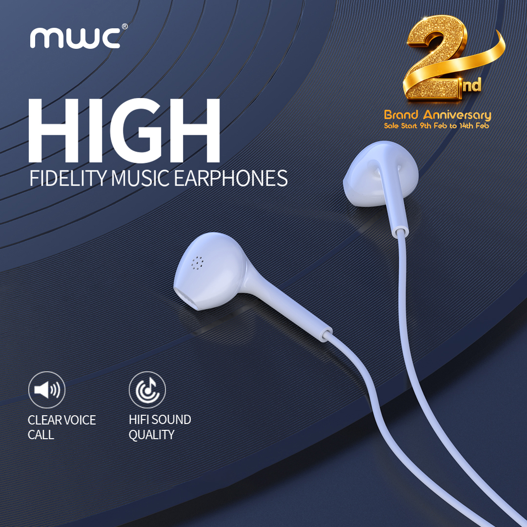 MWC MWE50 Wired Earphones With 14.2mm Dynamic Driver