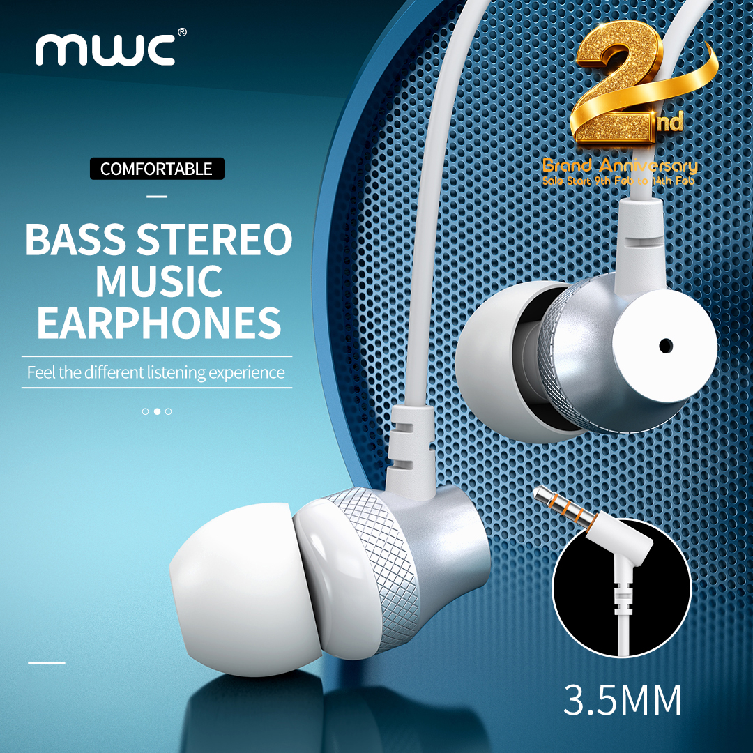 MWC MWE65 Wired In-Ear Earphones With 10mm Driver
