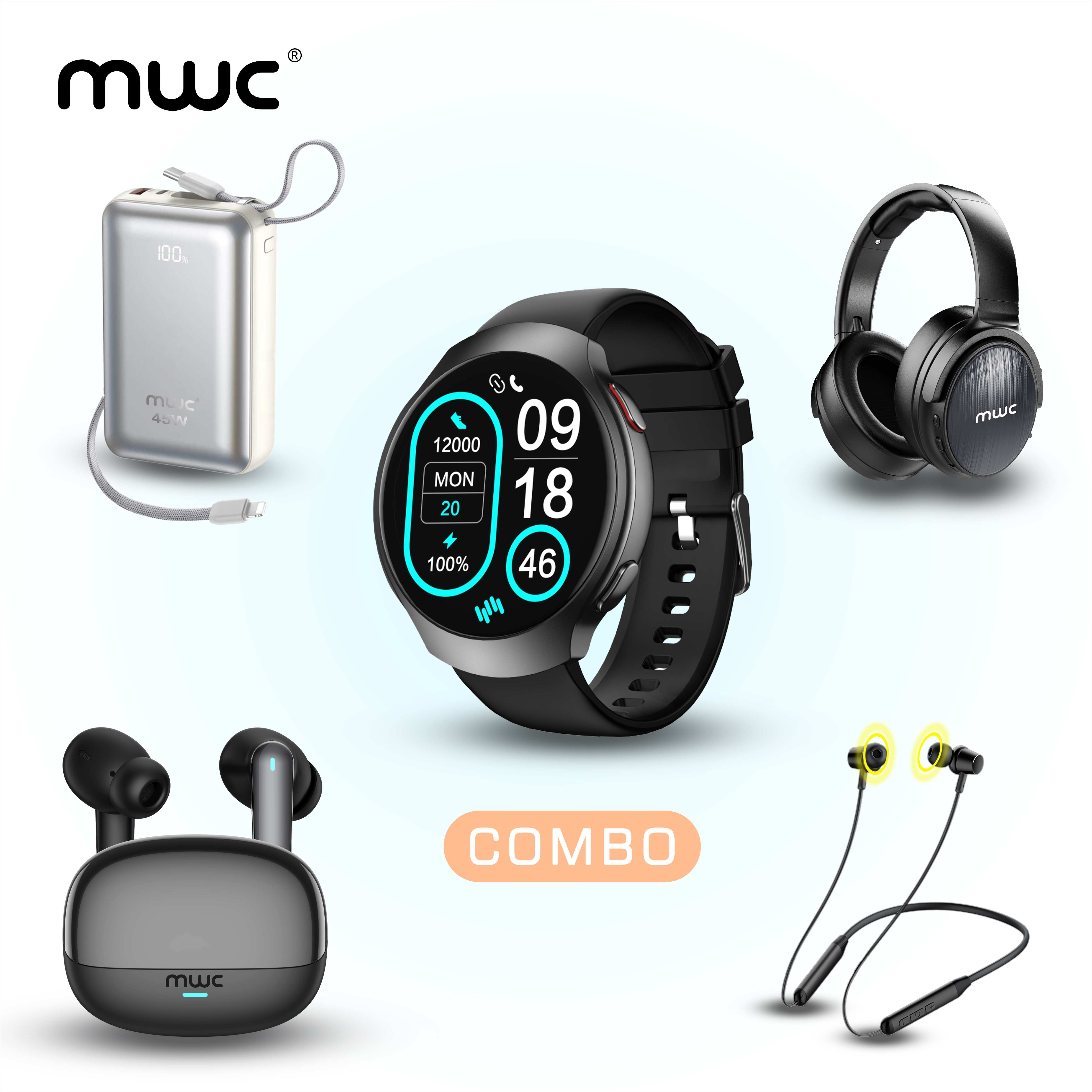 MWC Callisto Watch Pro 2 + PowerPulse MS20K Combo Set