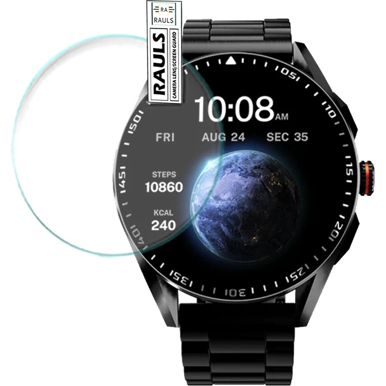 Firebolt Invincible Plus Watch Screen Protector Glass - Black