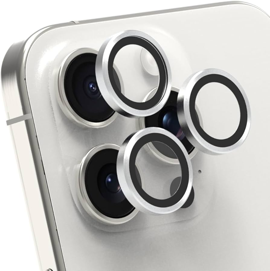 Iphone 15 Pro Max Camera Protector Mettalic Ring Glass