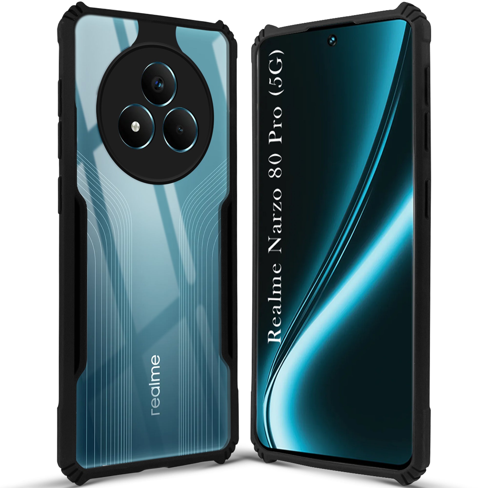 Realme  Narzo 80 Pro Ipaaky Back Transparent Case With Side Border