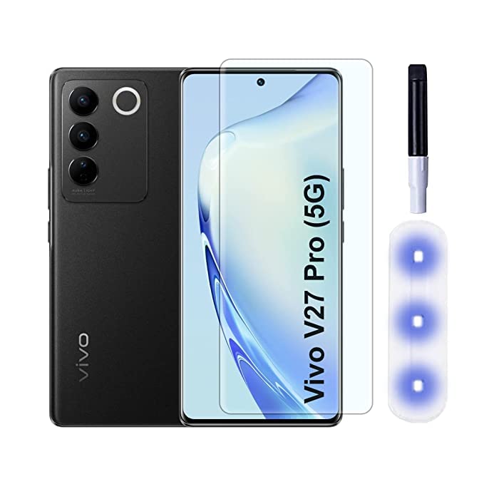 Vivo V27/V27 Pro UV Curved Screen Protector Glass With Liquid & Light - Other