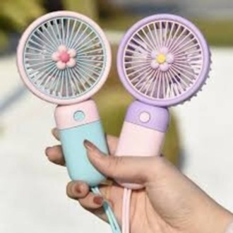 Cute Korean Design Mini Portable Fan with Lithium Rechargeable Battery
