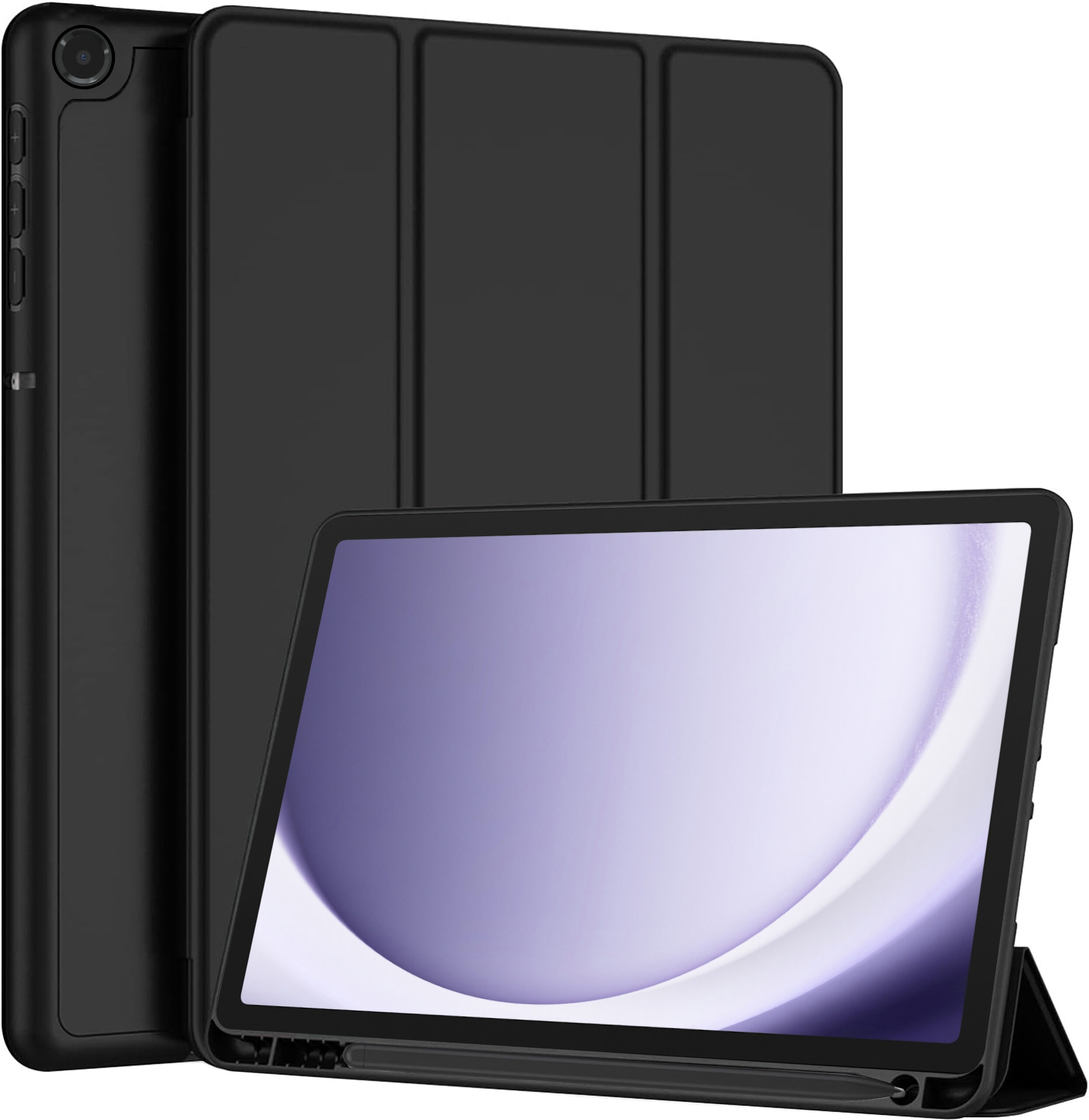 Samsung Tab A9 Plus Trifold Leather Finished Case With Pen Holder - Other