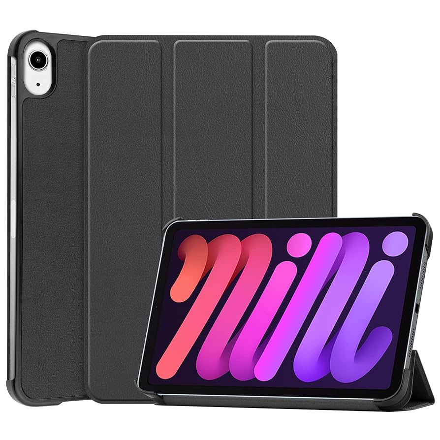 Apple Ipad Mini 6 /Ipad Mini 7 Trifold Leather Finished Case With Pen Holder