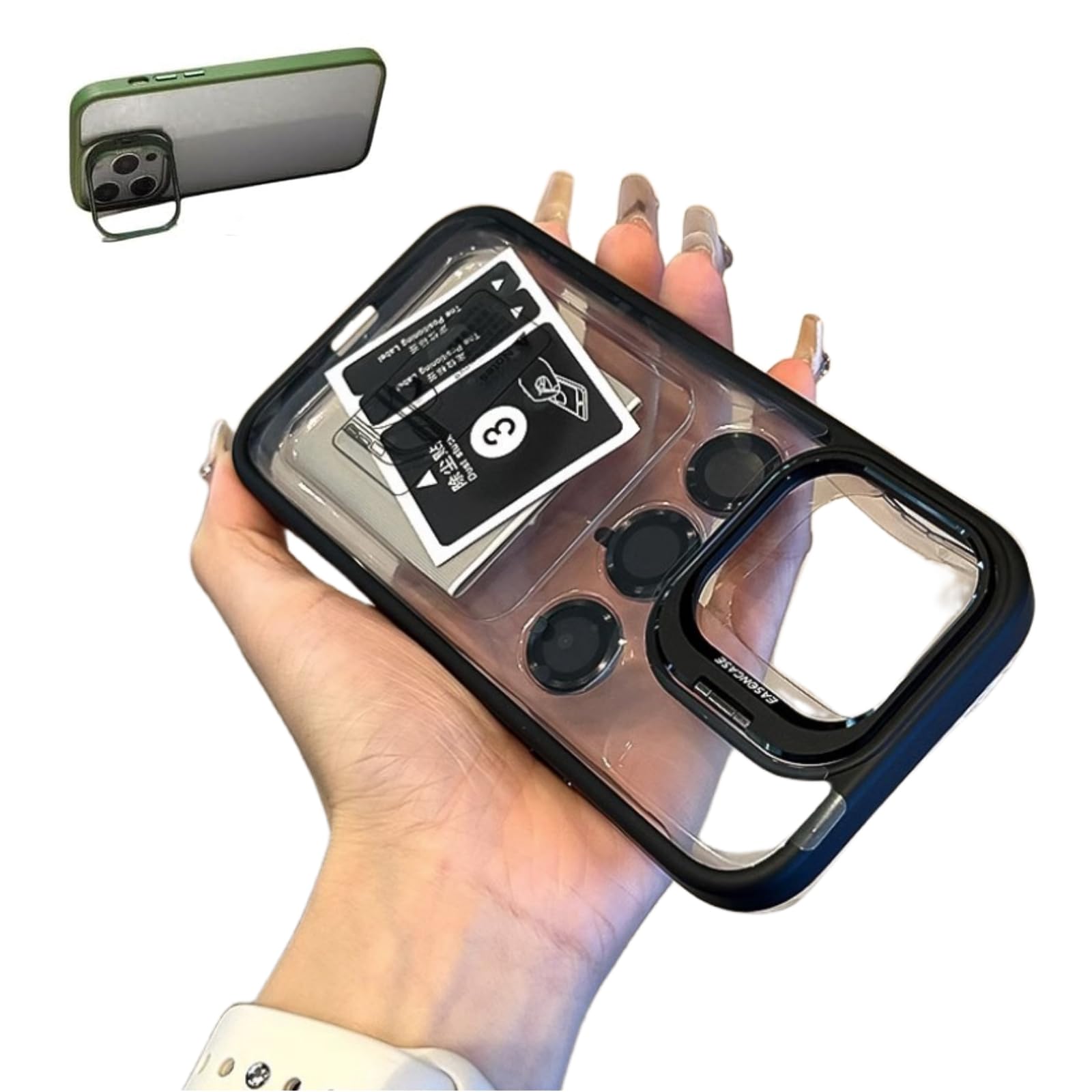 Iphone 13 Pro Max Camera Protection U1 Stand Cover - Black (Other)