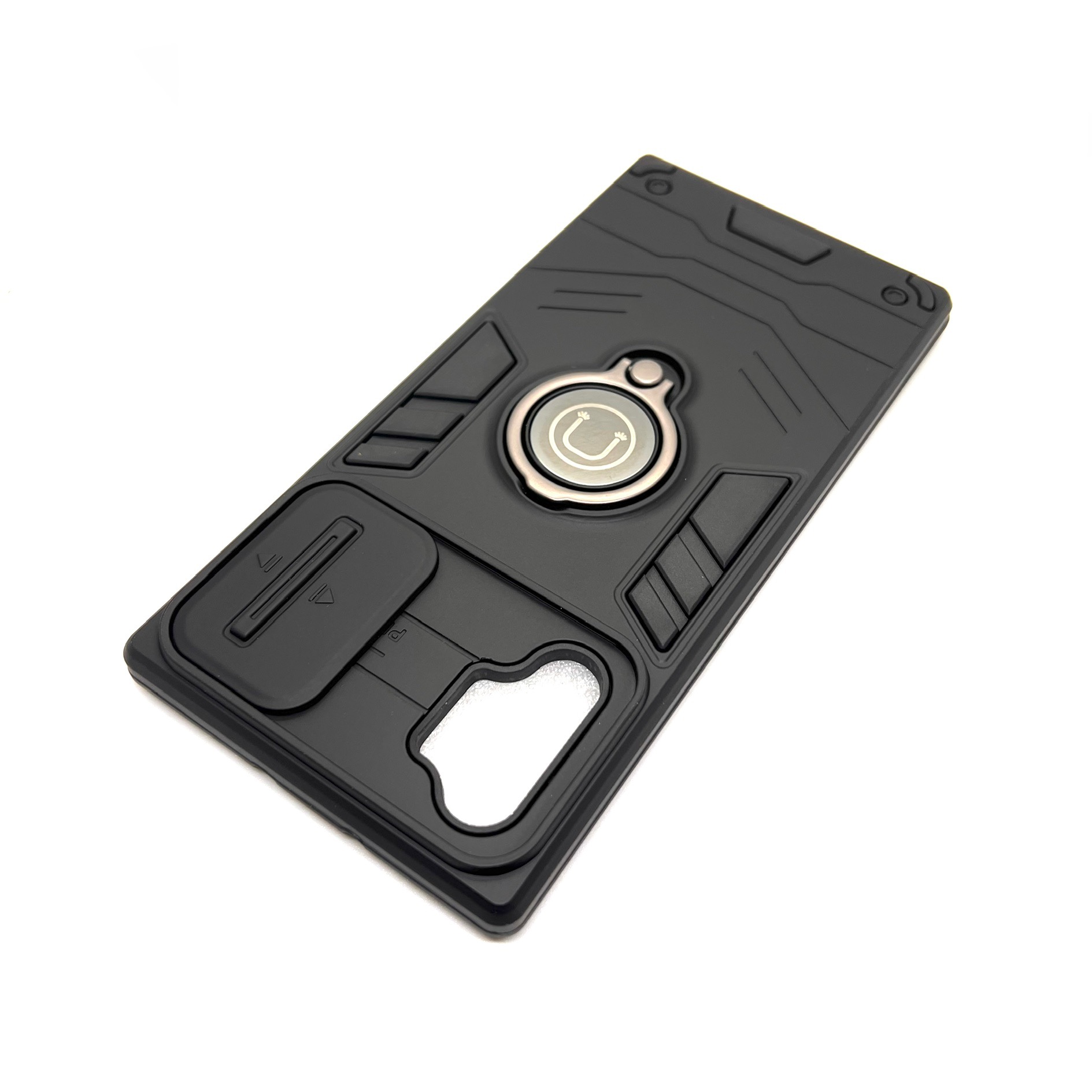 Samsung Galaxy Note 10 Plus Camera Sliding Armor Stand Case - Black (Other)