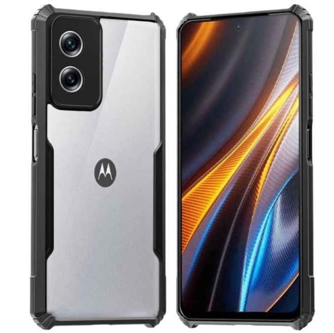 Motorola G04/G04s Ipaaky Case With Back Transparent - Black (Other)