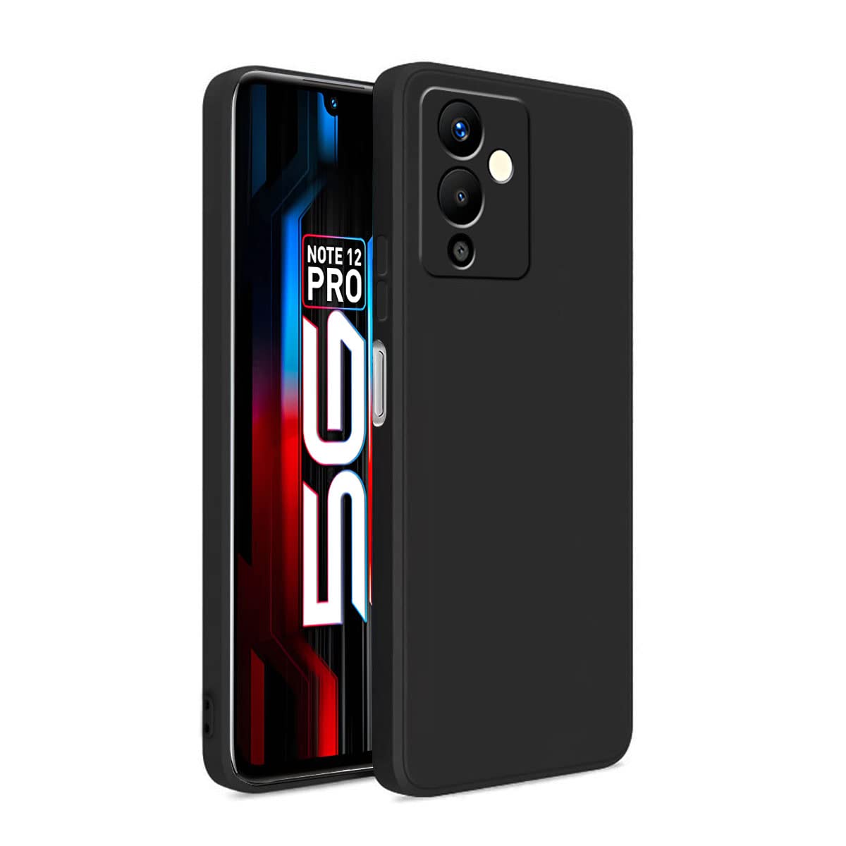 Infinix Note 12(5G)/Note 12 Pro(5G) Soft Silicon Case With Internal Fur - Black (Other)
