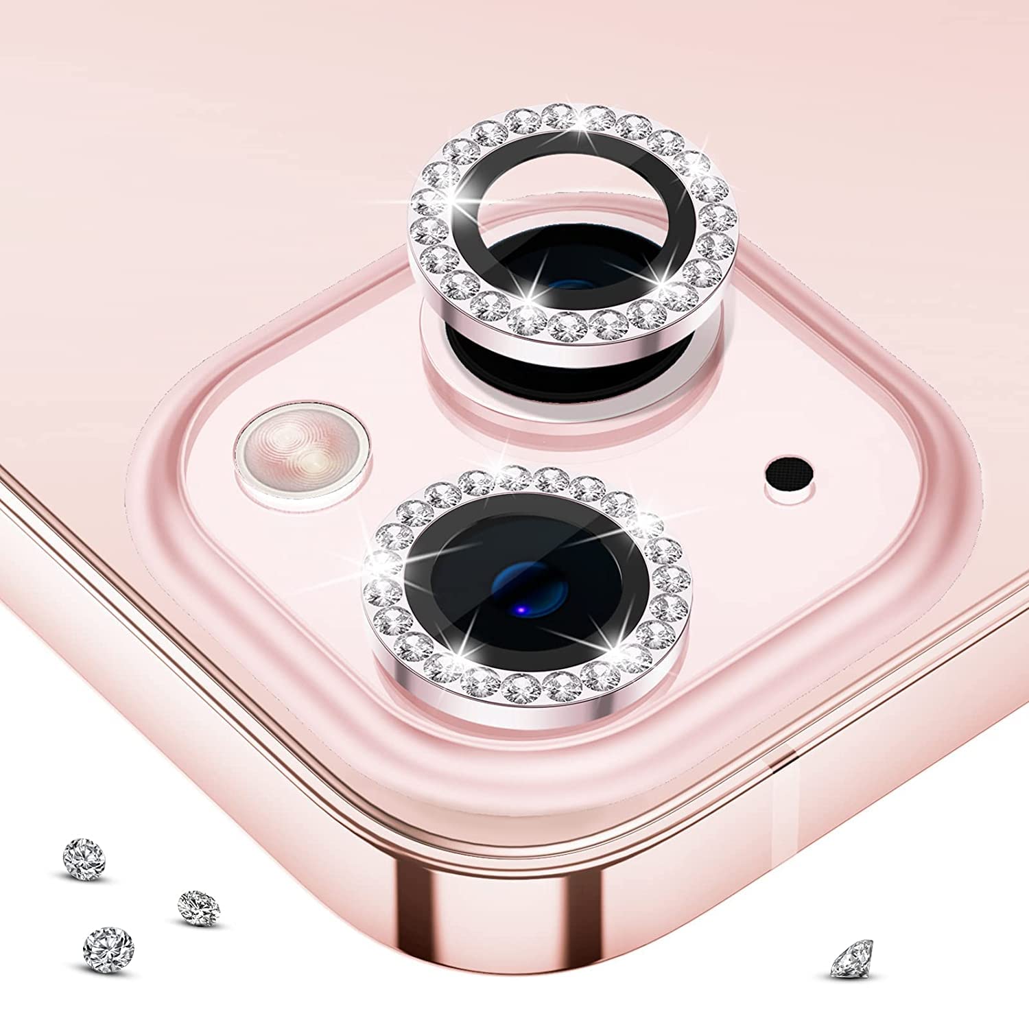 Iphone 15/Iphone 15 Plus Diamond Stone Camera Ring Glass - Other