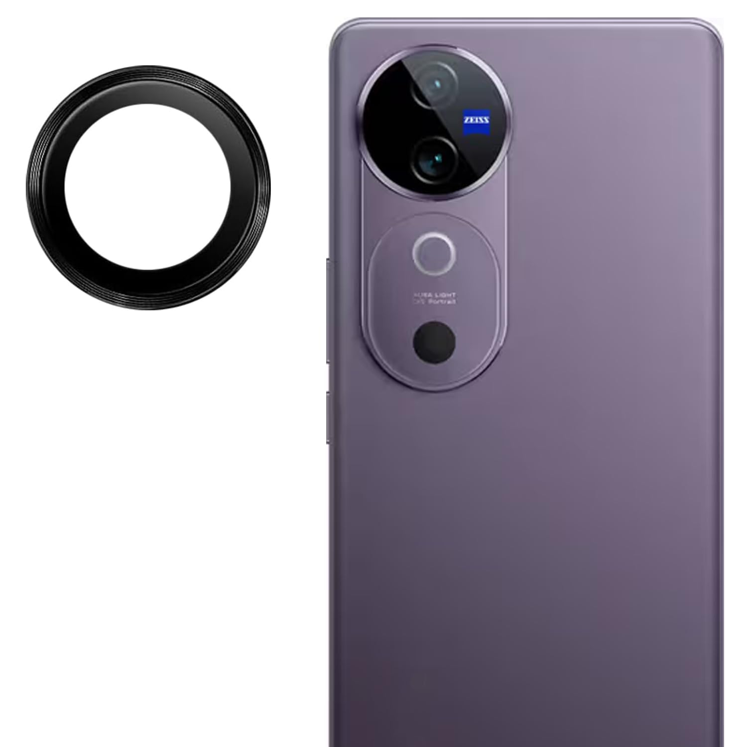 Vivo V40/ V40 Pro  Camera Protector Mettalic Ring Glass - Black