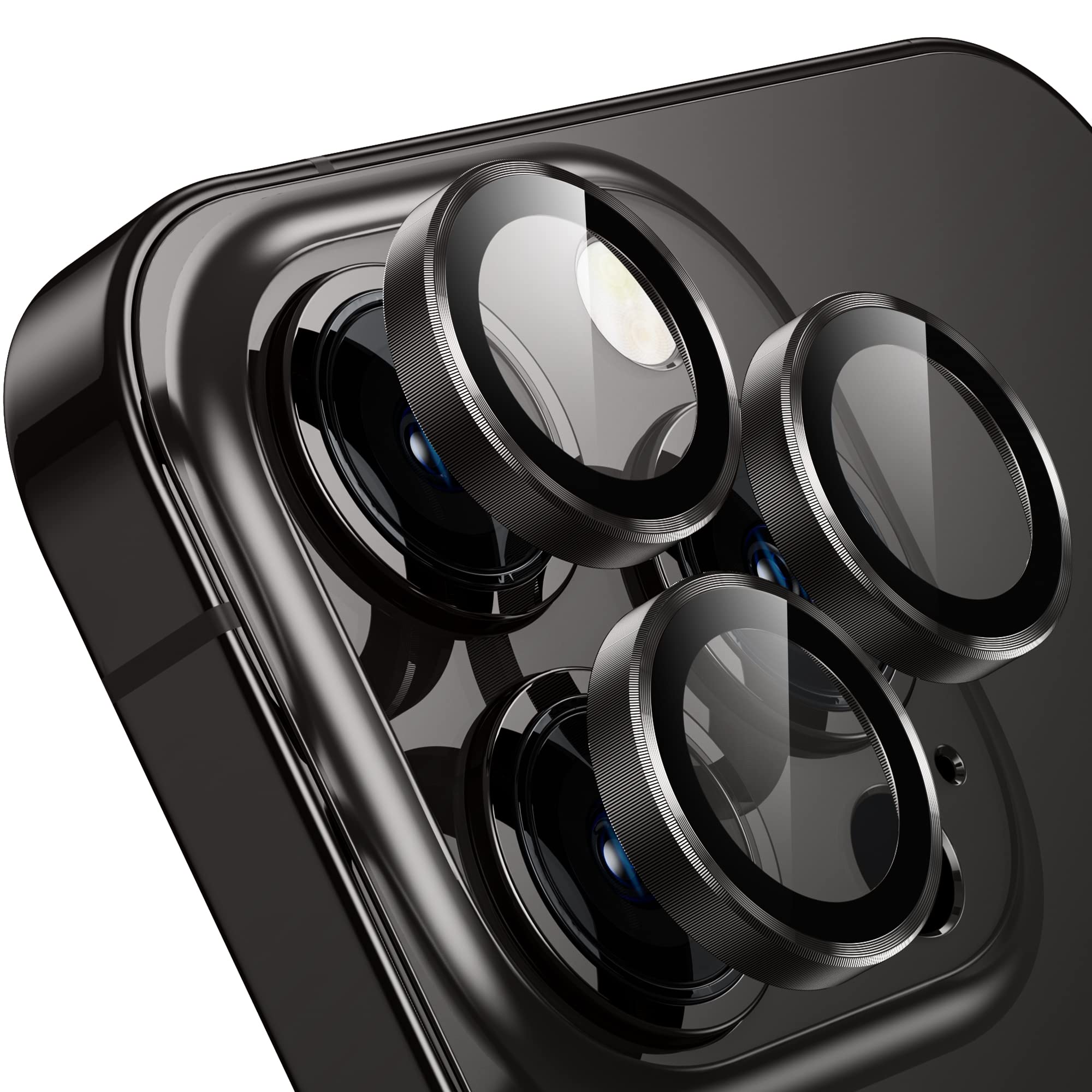Iphone 13 Pro Camera Protector Mettalic Ring Glass