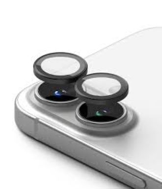 Iphone 16 Plus Camera Protector Mettalic Ring Glass - Black