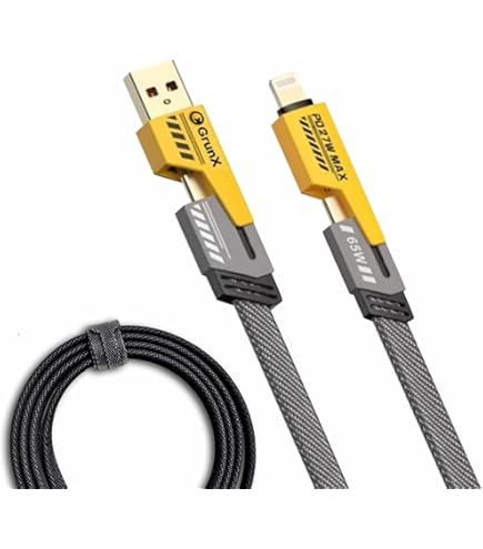 4 in 1 Braided Quick Charging Cable (USB/PD/Lightning) - Multicolor