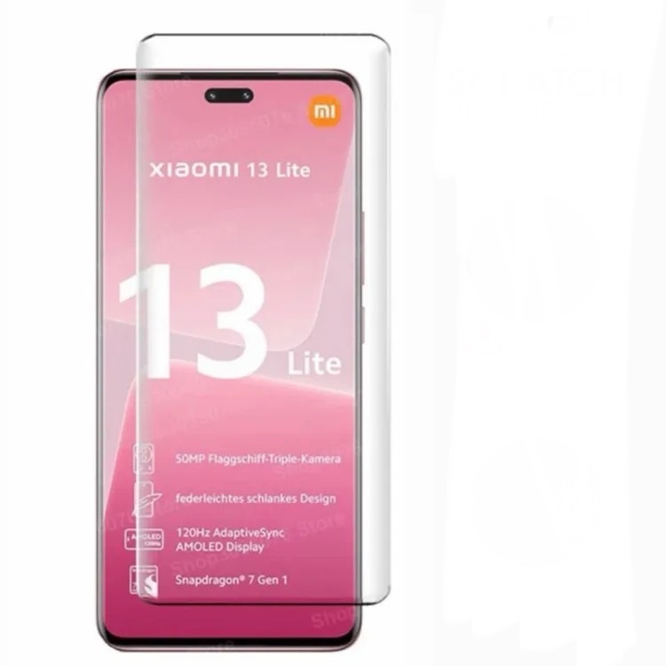 Mi 13 Lite UV Curved Screen Protector Glass With Liquid & Light - Other
