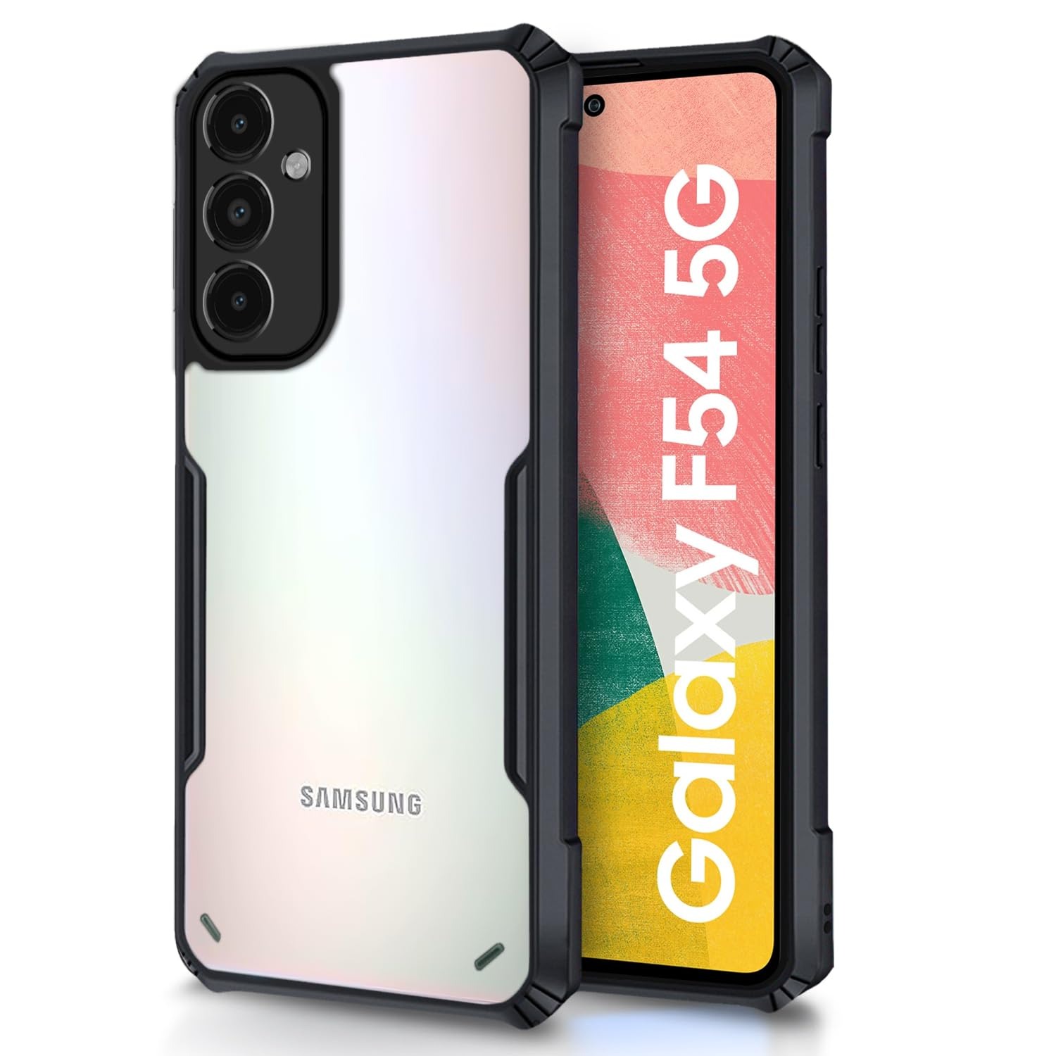 Samsung M54(5G) Ipaaky Case With Back Transparent - Black (Other)
