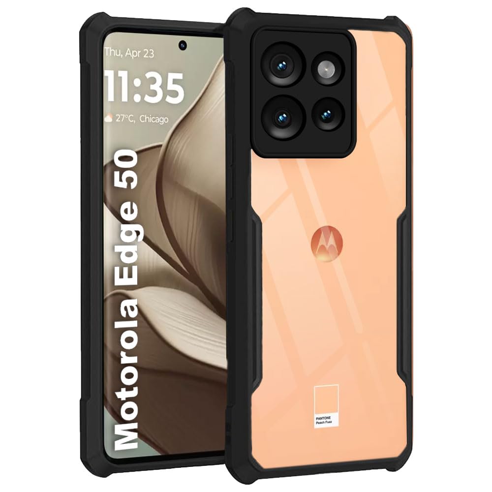 Motorola Edge 50 Ipaaky Back Transparent Case With Side Border 