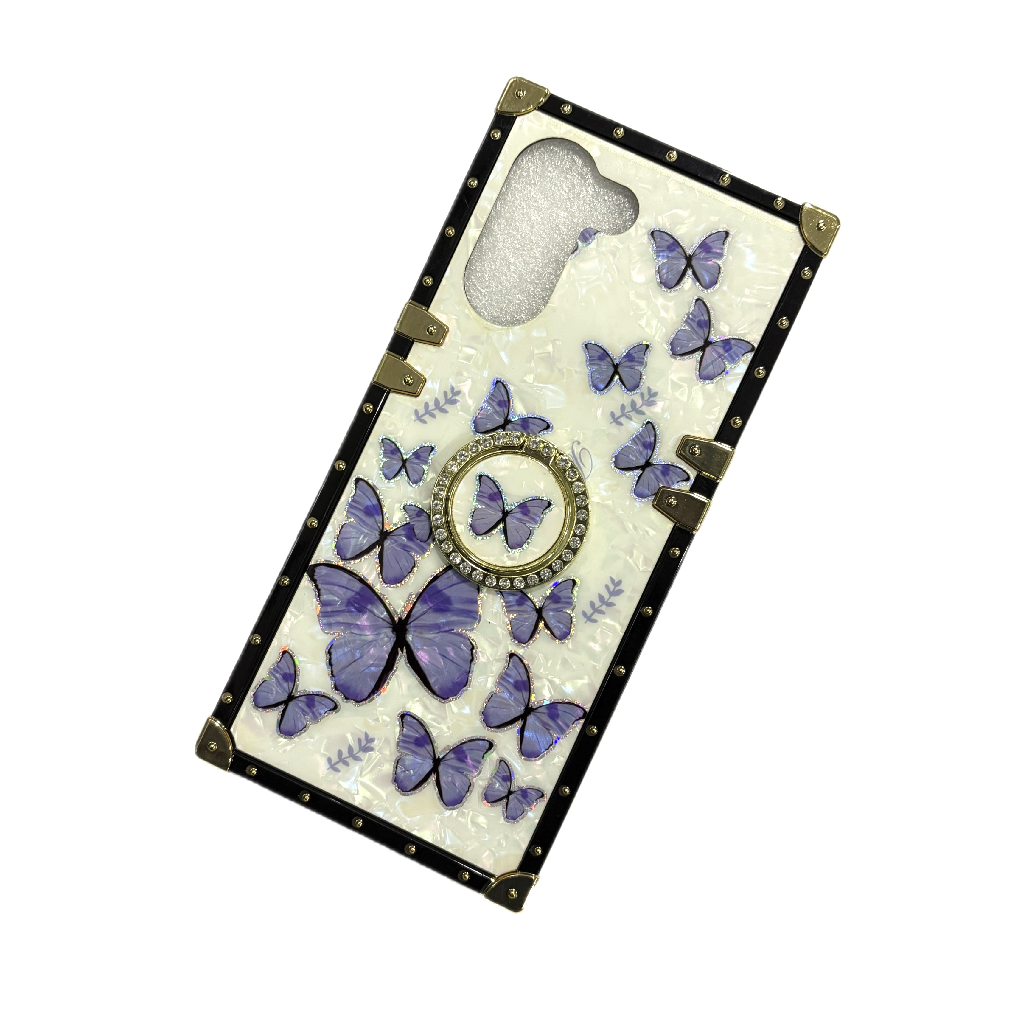Vivo Y18 Fancy Butterfly Printed Case With Ring Stand