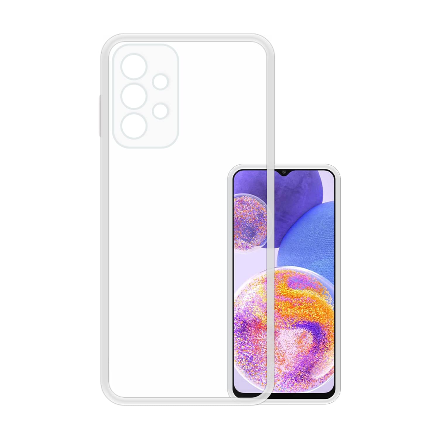 Samsung A23 TPU Transparent Case With Side Bumped - Clear (Other )