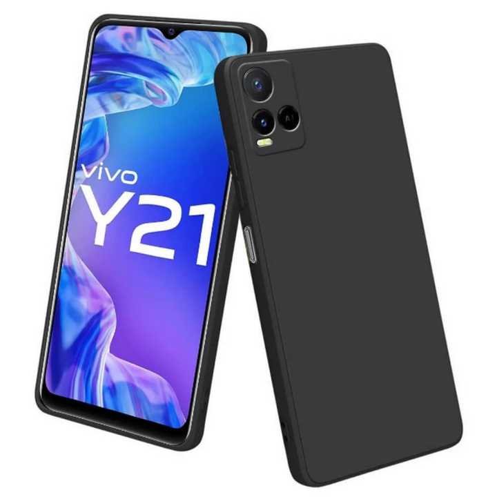 Vivo Y21/Vivo Y21s Soft Silicon Case With Internal Fur - Black (Other)