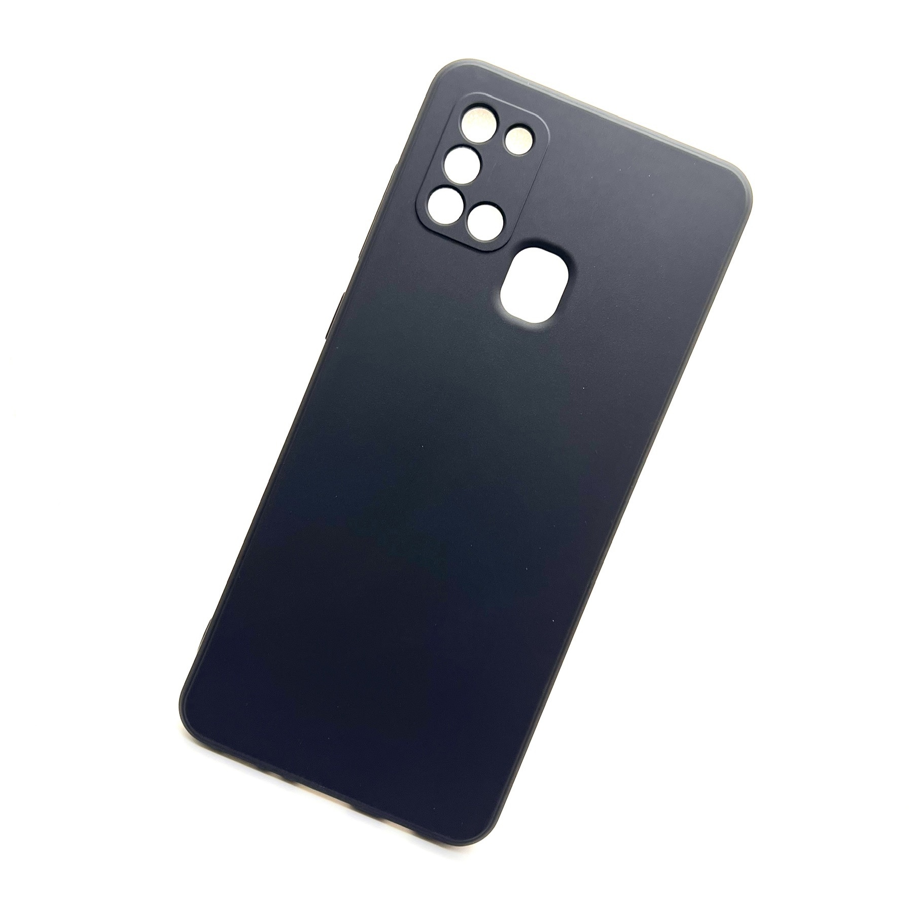 Samsung Galaxy A21s Soft Silicon Case With Internal Fur - Black (Other)