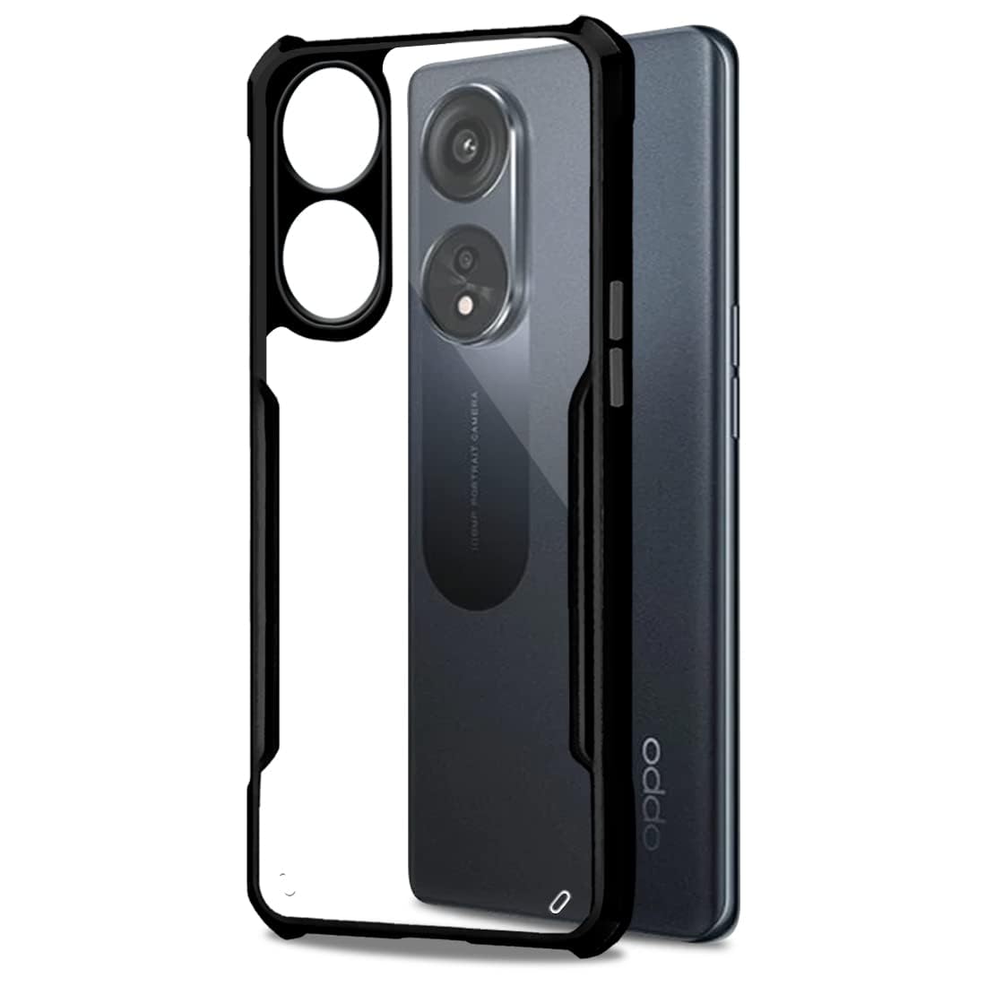 Oppo A1 (5g) Ipaaky Case With Back Transparent - Black (Other)