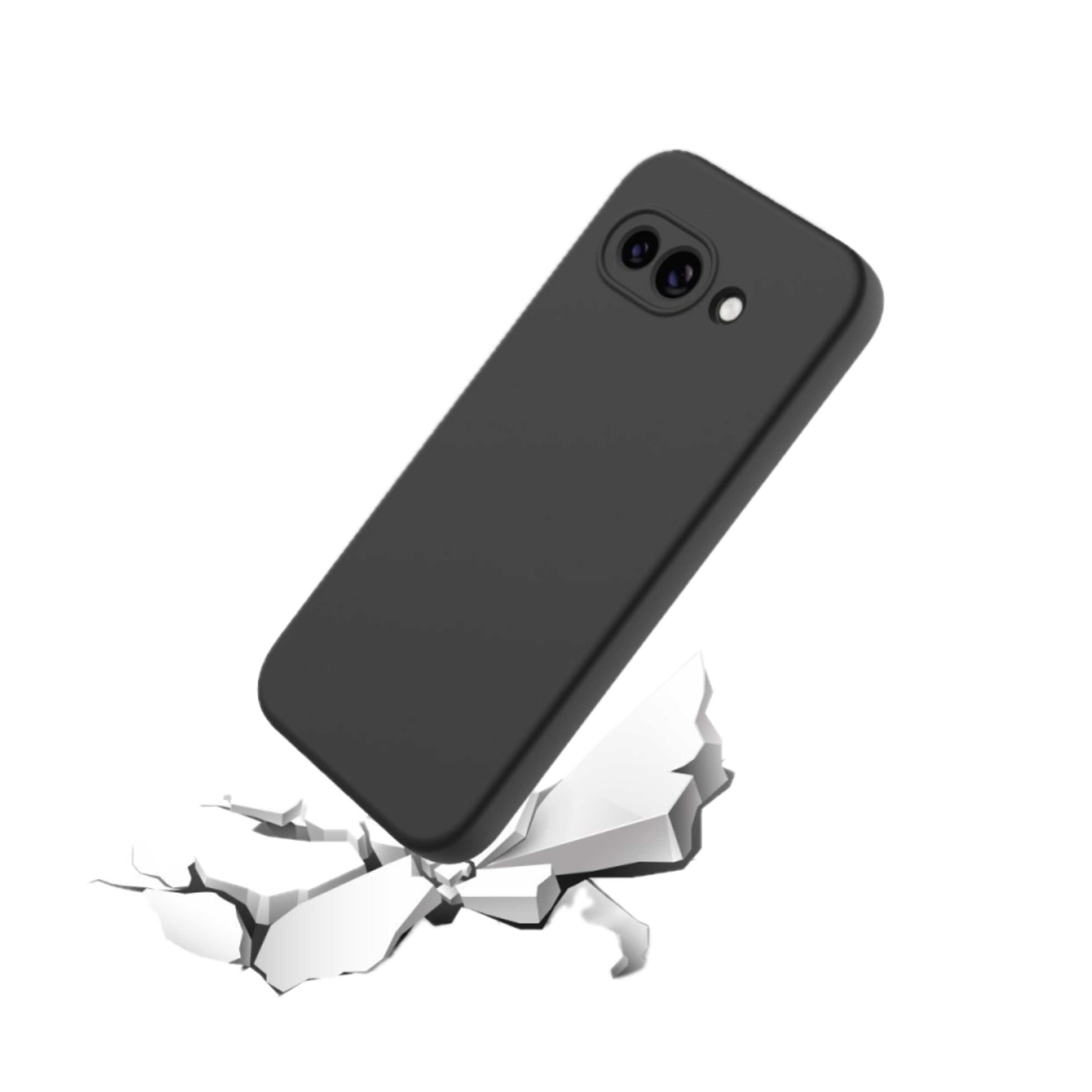 Google Pixel 10A Soft Silicon Case With Internal Fur - Silicon Black (Soft)