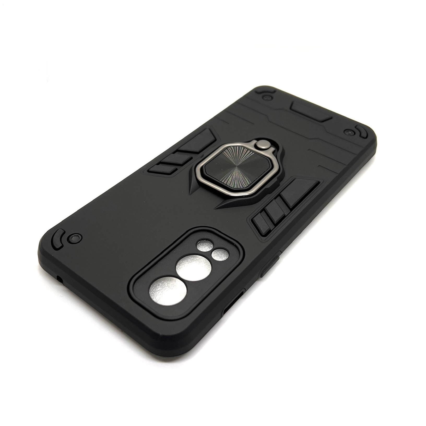 Oneplus Nord 2 (5g) Armor Defense Hard Case With Ring Stand - Black (Other)
