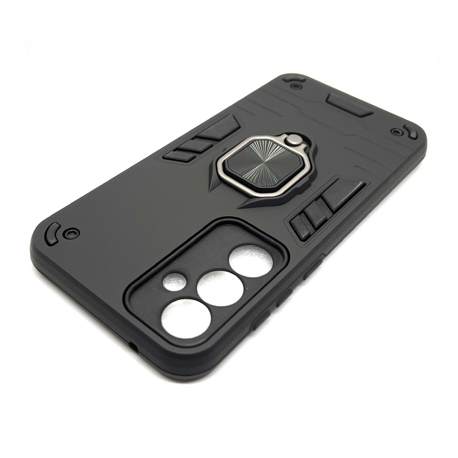 Samsung A55 5G Armor Defense Hard Case With Ring Stand - Black (Other)