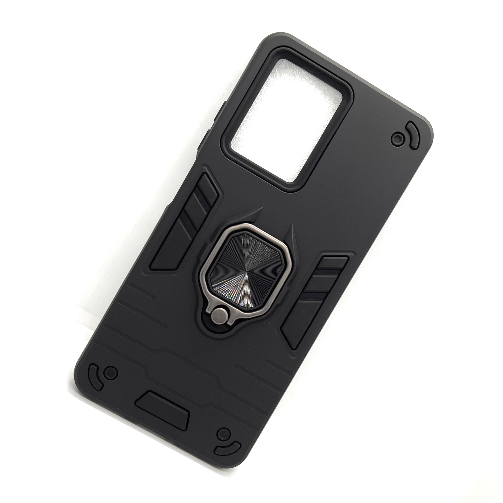 Redmi Note 12 Pro 5G Armor Defense Hard Case With Ring Stand - Black (Other)