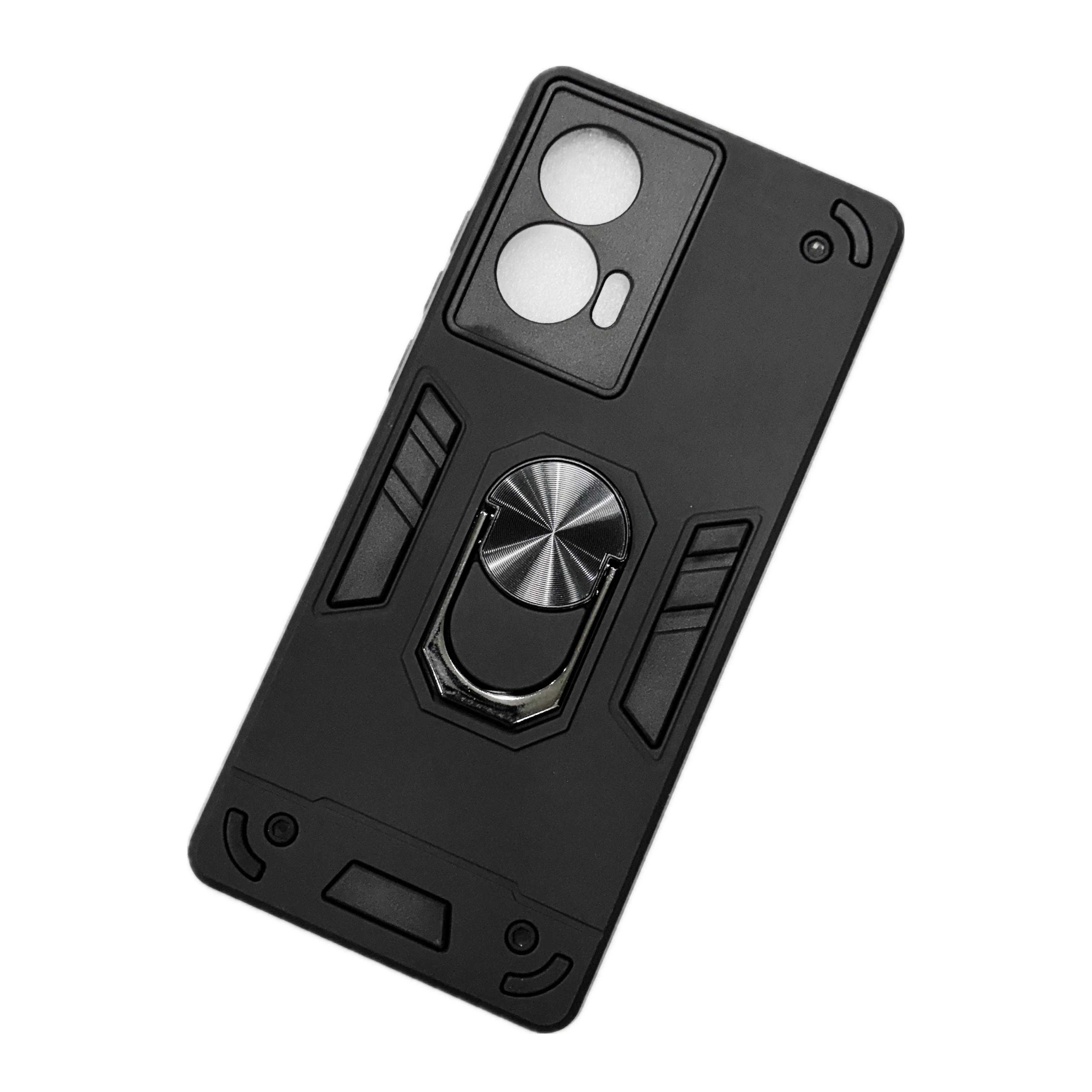 Motorola Edge 50 Fusion Armor Defense Hard Case With Ring Stand - Black (Other)