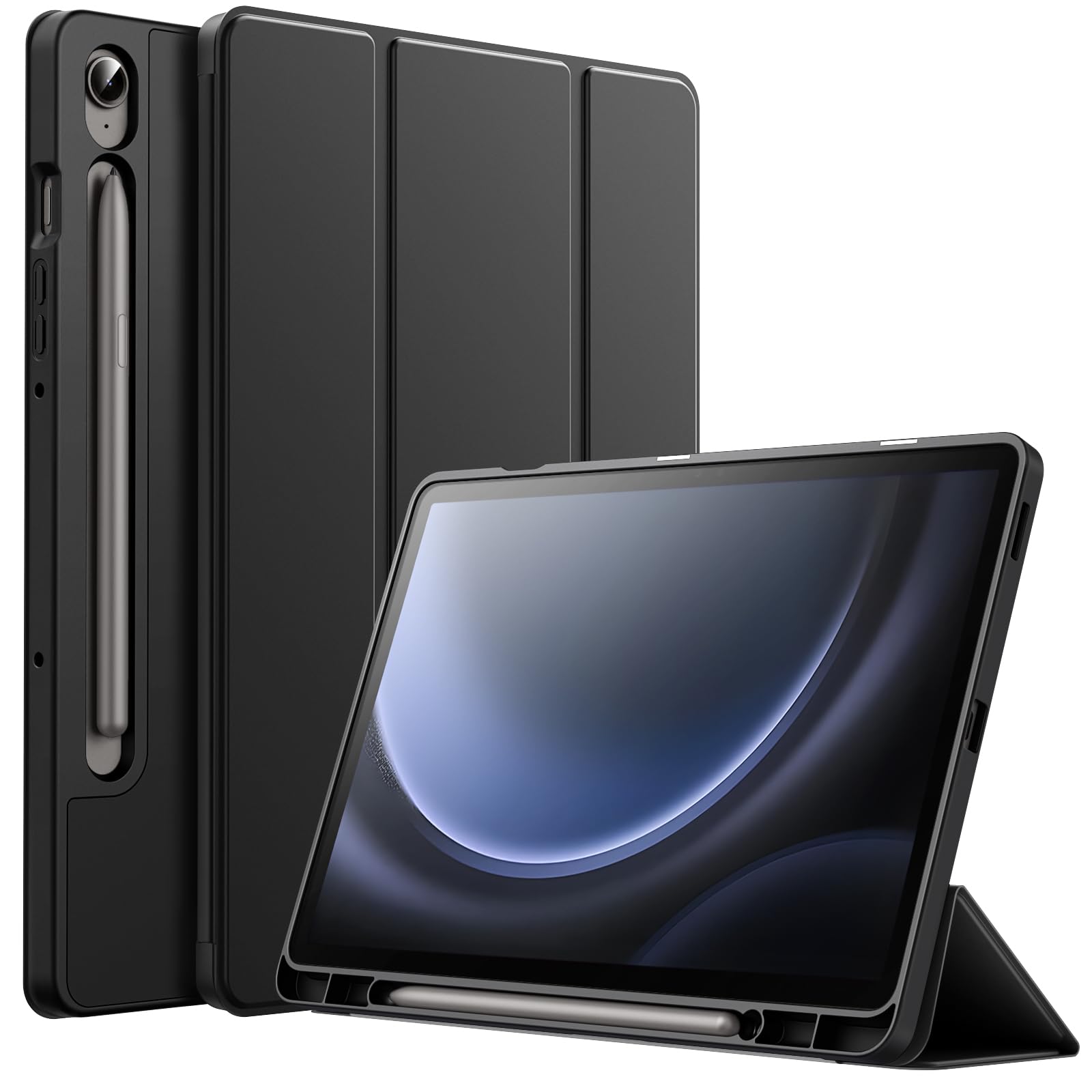 Samsung Tab S10 Trifold Leather Finished Case With Pen Holder - Trifold (Other)