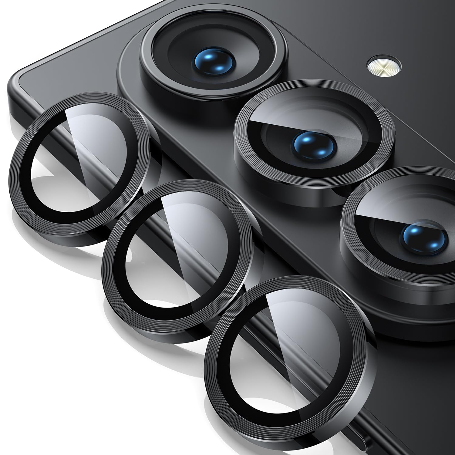 Samsung Galaxy Z Fold 7 Camera Protector Mettalic Ring Glass - Black