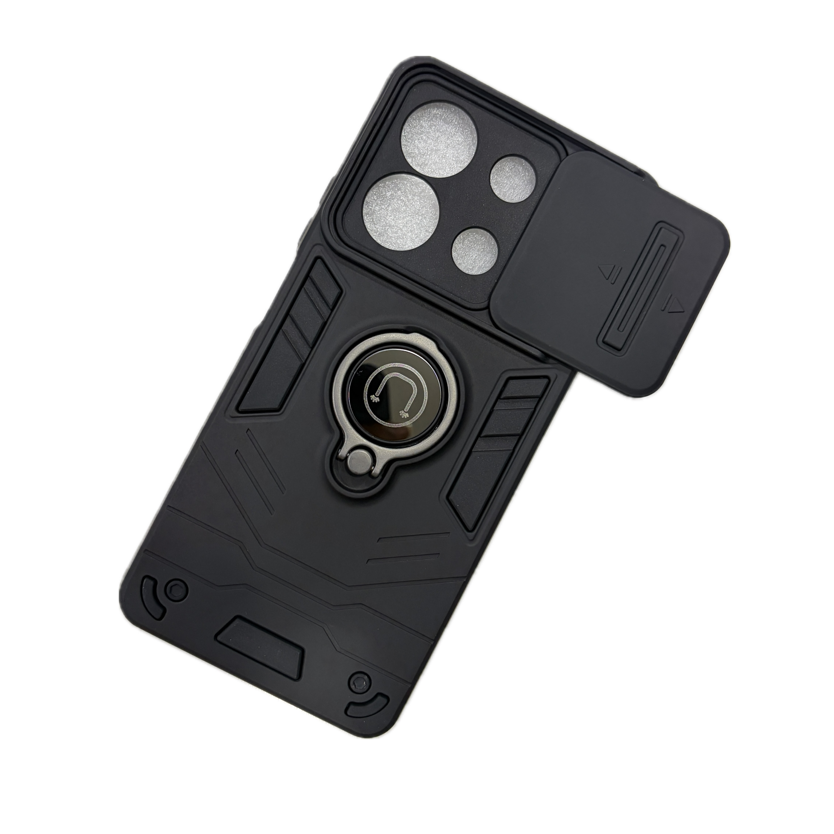 Redmi Note 13 (5g) Armor Defense Hard Case With Ring Stand - Black