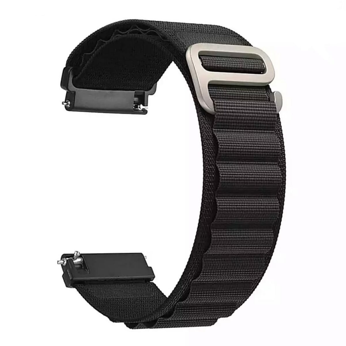 Flexible Alpine Nylon Loop Amazfit Bip GTS Series Smartwatch Strap 20mm - Freesize - Black