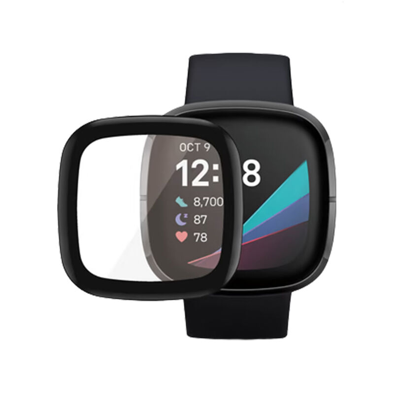 Ceramic Flexible Full Glue Protective Glass For Fitbit Versa 4 - Black