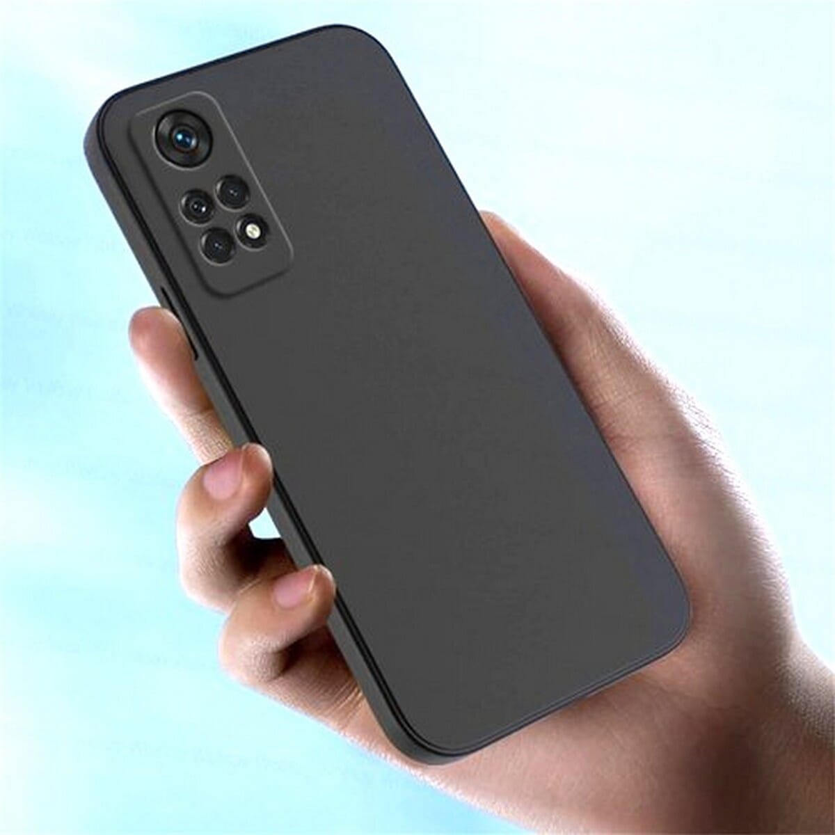 Soft Silicon Case With Fur Inside  For Redmi Note 11 - Black
