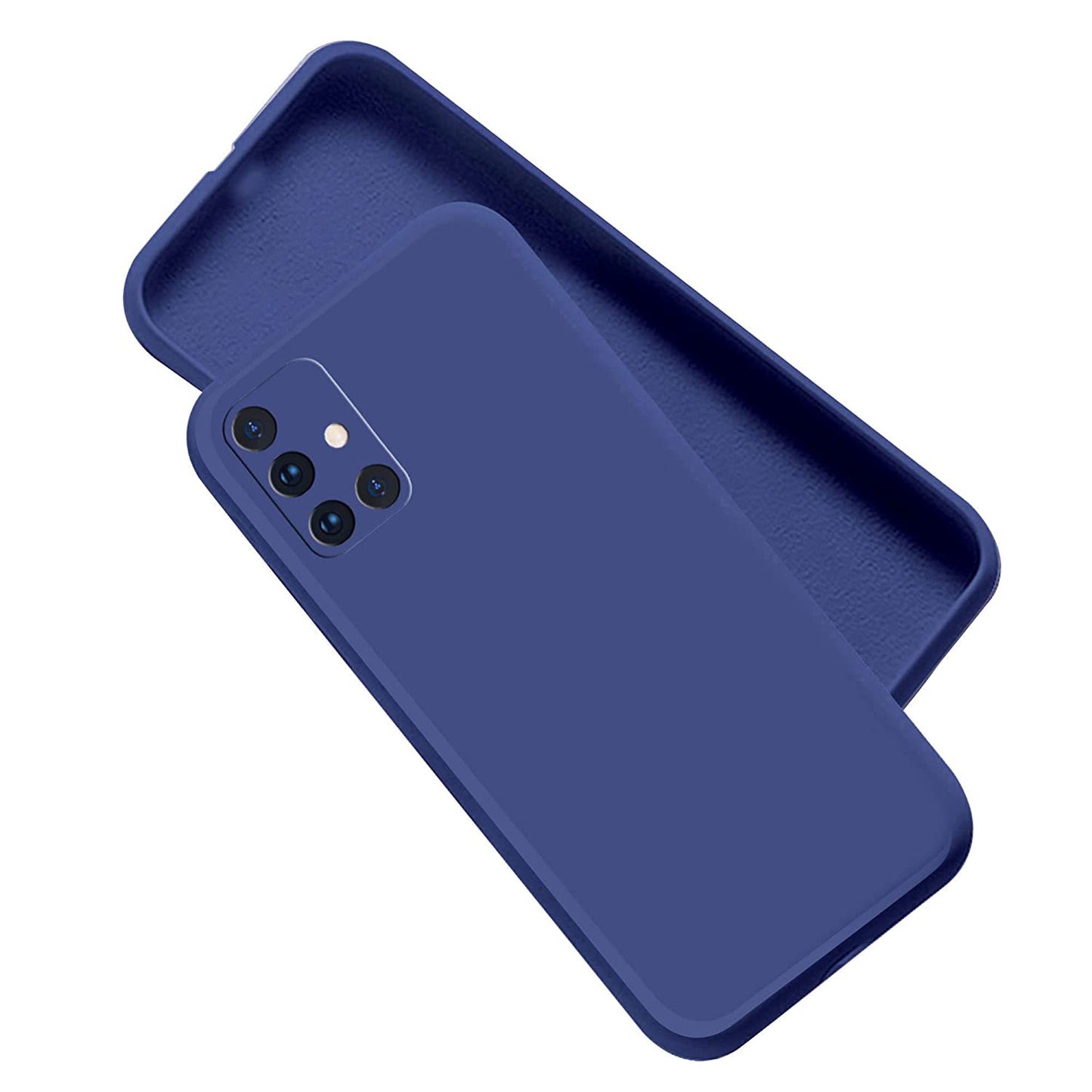 Soft Silicon Case With Fur Inside For Samsung Galaxy A51 - Blue