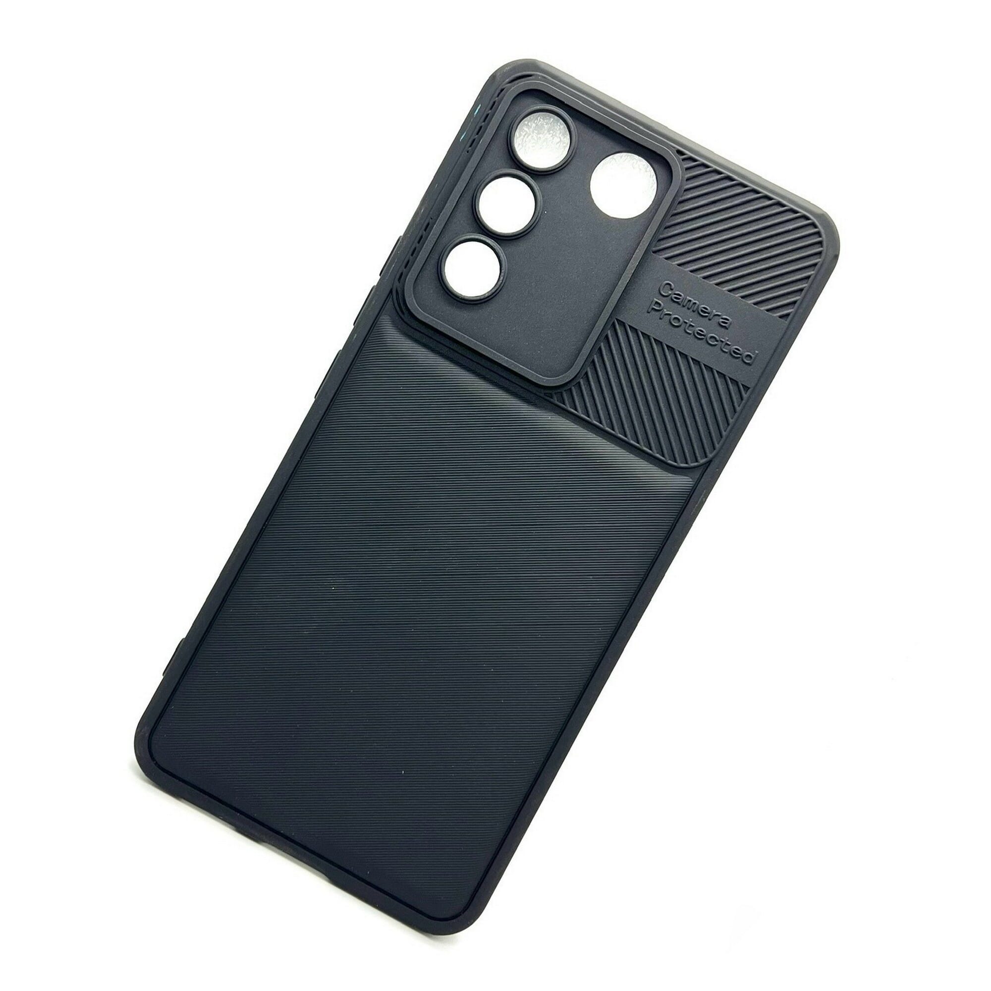 Vivo V27e Camera Protection Extra Design Soft Silicon Case - Black