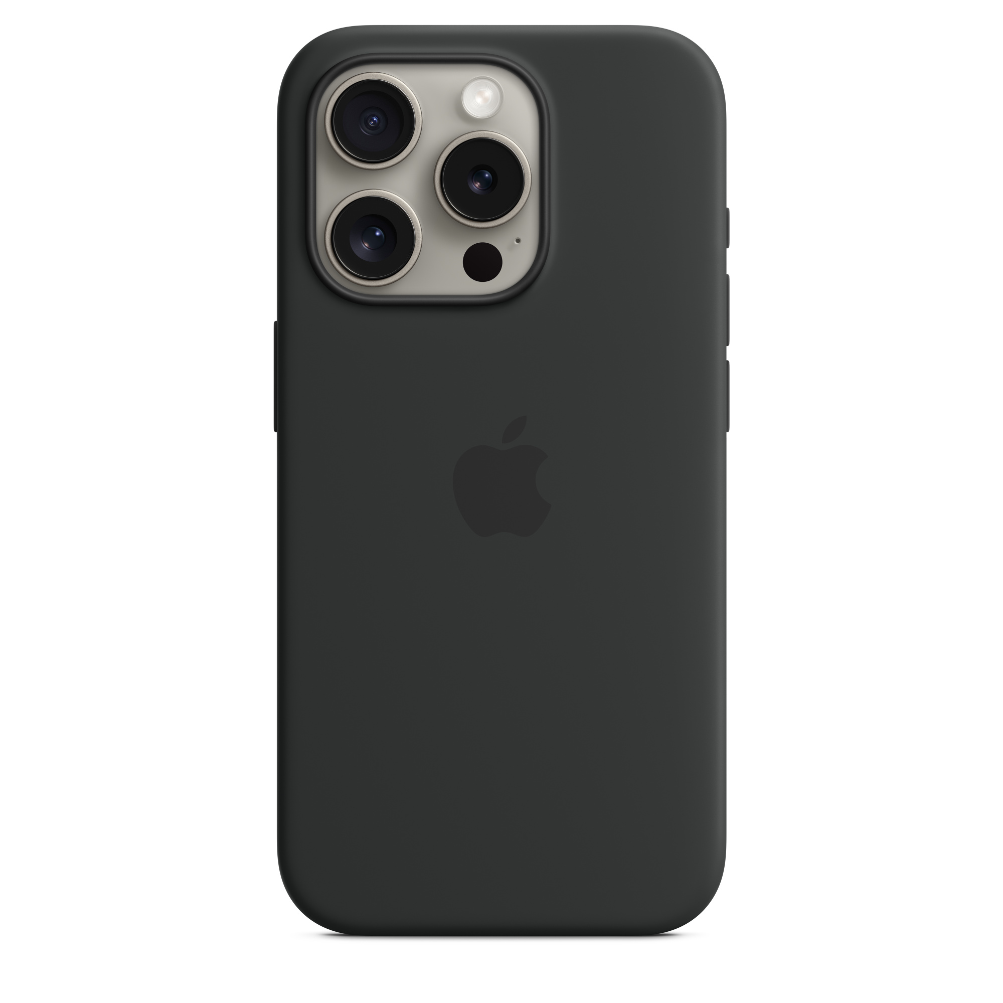 Iphone 15 Pro Max Soft Silicon Case With Fur Inside - Black