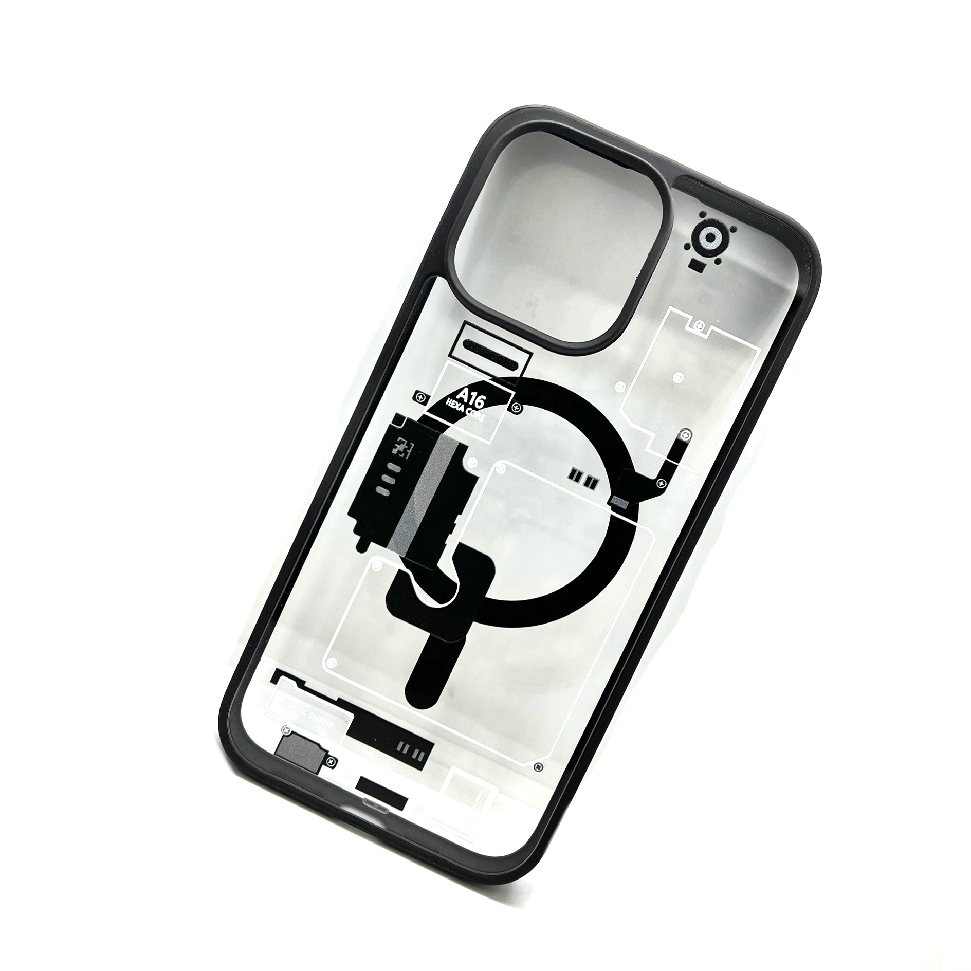 Iphone 14 Pro Max Magsafe Circuit Printed Transparent Case