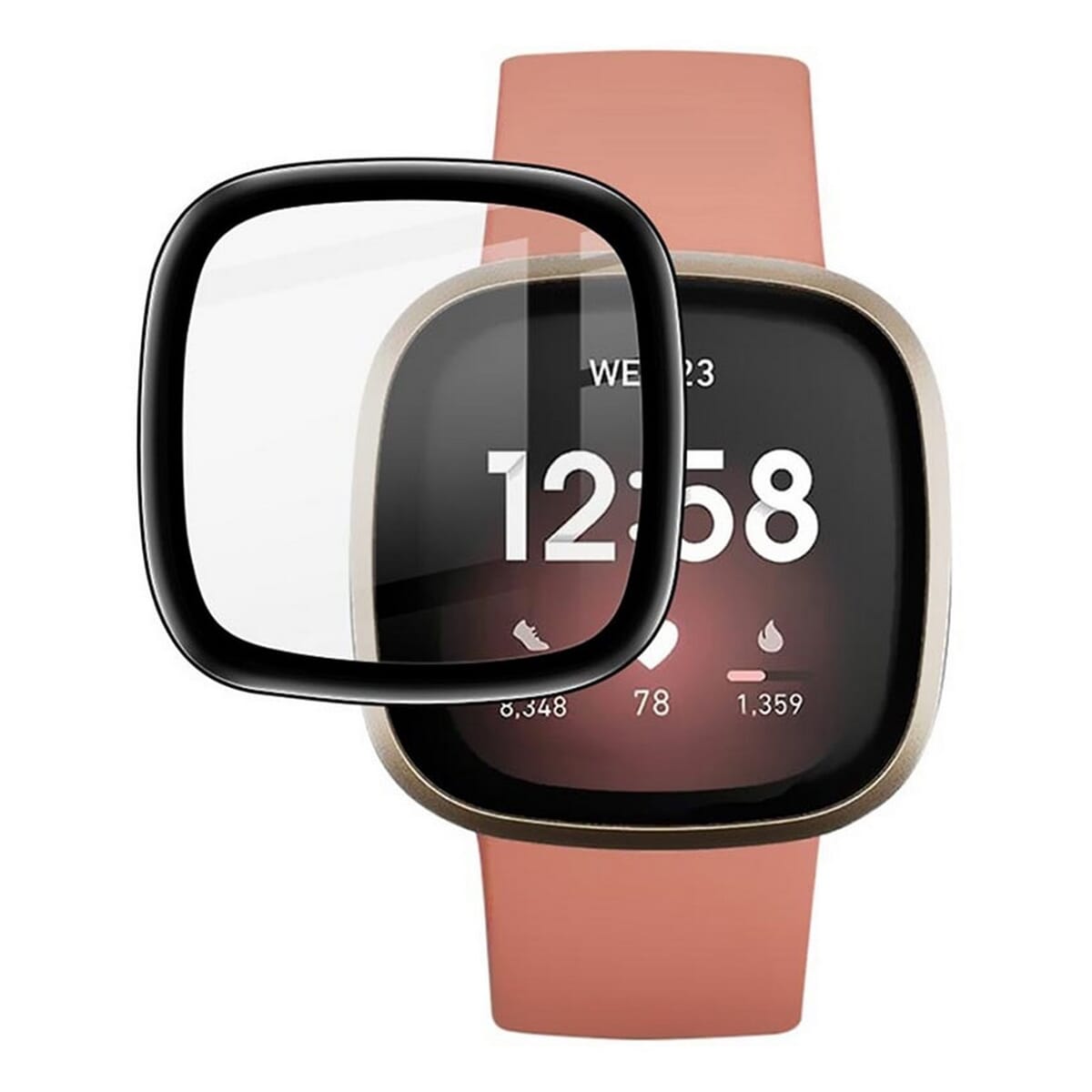 Ceramic Full Glue Flexible Screen Protector For Fitbit Versa 3 - Black