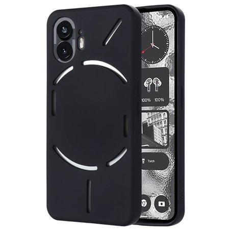 Soft Silicon  Case With Fur Inside For Nothing Phone 2 - Black