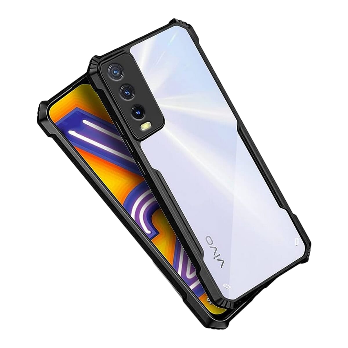 Ipaky Case With Back Transparent And Soft Edge For Vivo Y12s/Y11s