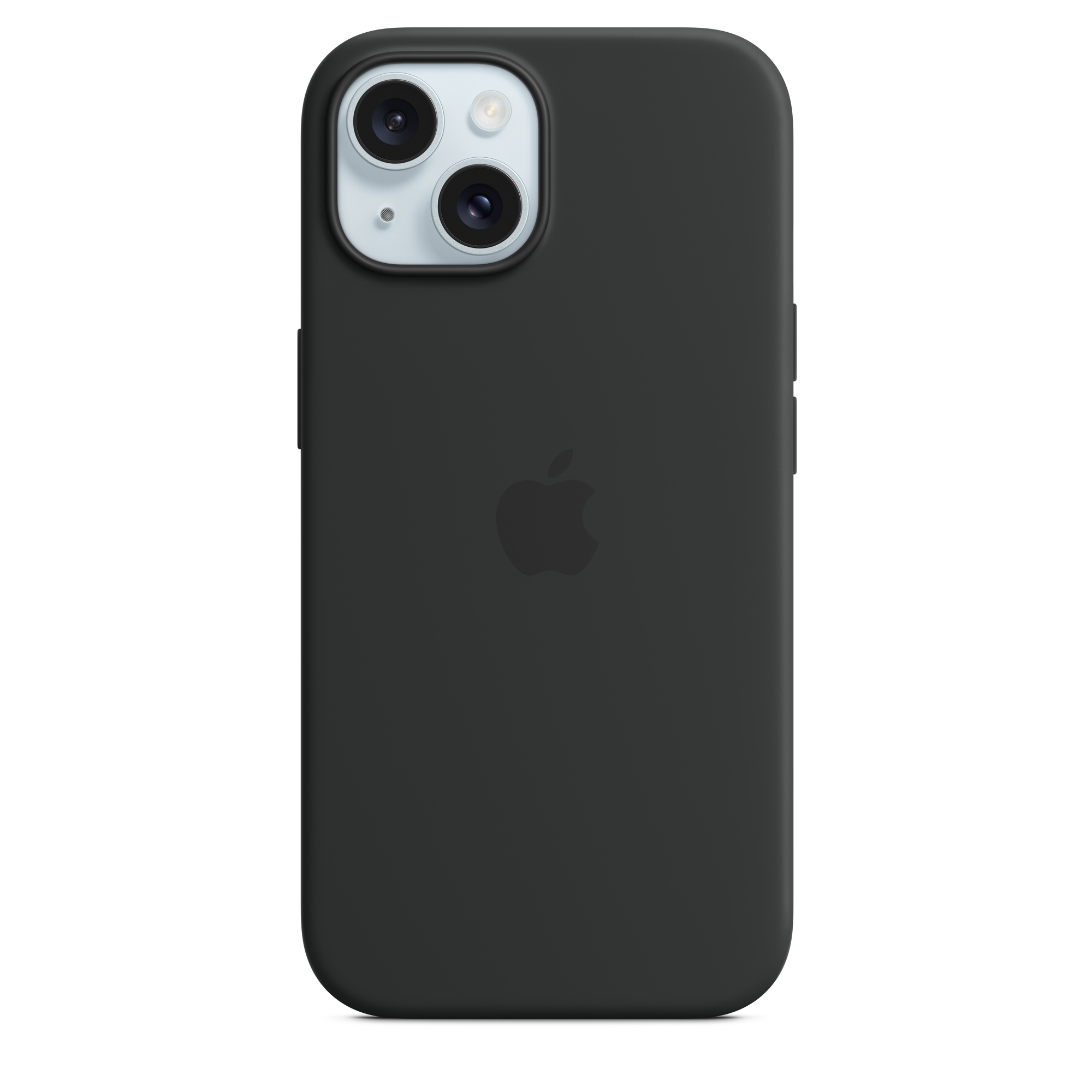 Iphone 15 Plus Soft Silicon Case With Fur Inside - Black